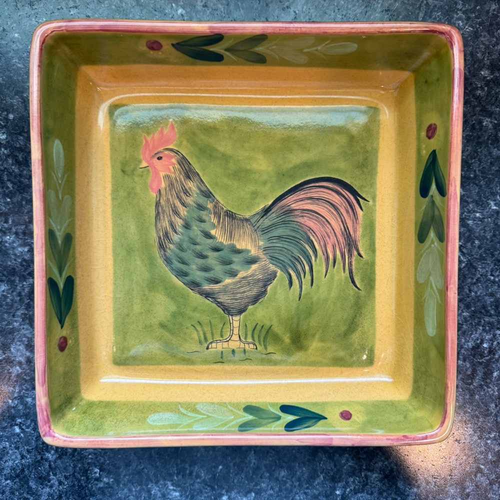 Chanticleer For Centrum  By Nanette Vacher Square Bake Dish